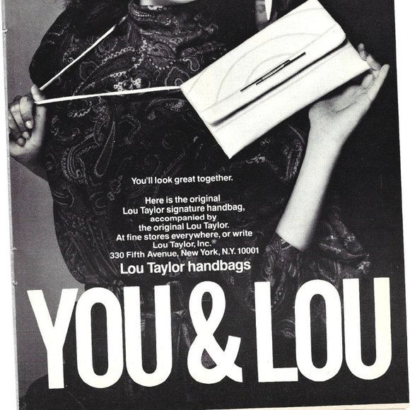 Lou Taylor Handbags NYC Fashion Women You and Lou 1980s Vintage Print Ad 9 inch - Picture 2 of 2